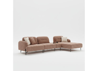 Braunes Wohnzimmer Ecksofa Designer Polster Wohnlandschaft L-Form Couch
