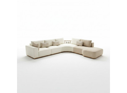 Weißes Ecksofa Moderne Wohnzimmer Möbel Designer Couch Textil Sofa 2TLG
