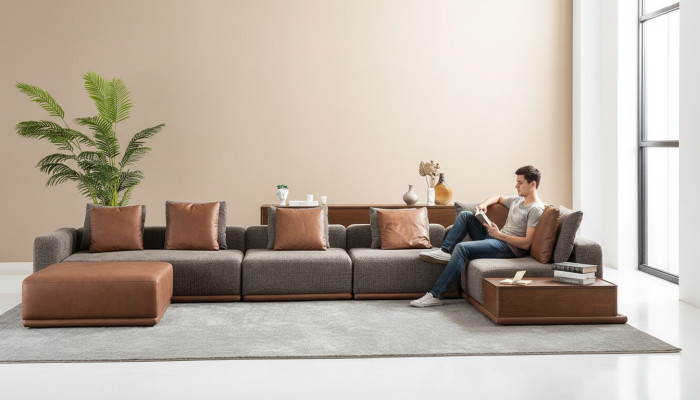 Polstersofa Eckgarnitur Ecksofa L Form Stoffsofa Couch Modern Sofa Grau