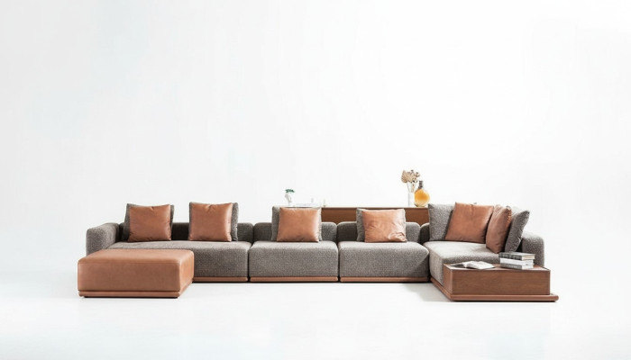 Polstersofa Eckgarnitur Ecksofa L Form Stoffsofa Couch Modern Sofa Grau