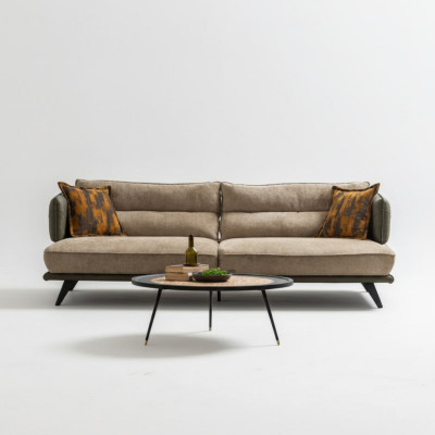 Luxus Sofagarnitur Sofa 3 Sitzer Sessel Stoff Modern Mehrfarbig Modern Set neu