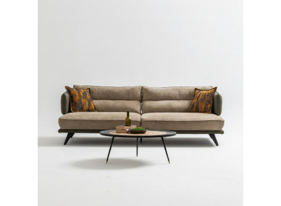 Luxus Sofagarnitur Sofa 3 Sitzer Sessel Stoff Modern Mehrfarbig Modern Set neu