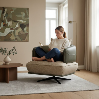 Sessel Design Couch Sofa Relax Textil Lounge Luxus Fernseh Club Polster Sitzer