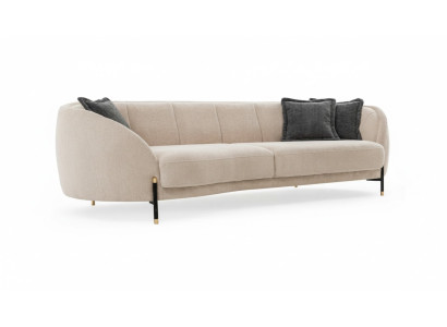 Couch Polster Beige Design Sofa 4 Sitz Sofas Textil Design Sofa Möbel neu