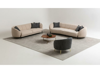 Sofagarnitur 4 3 1 Sitzer Wohnzimmer Komplett Sofas Set Beige Modern Set