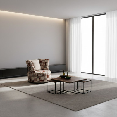 Design Stoff Mehrfarbig Couch Sessel 1 Sitzer Polster Sofas Lounge Club Neu