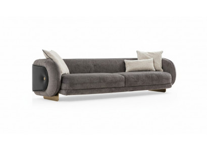Wohnzimmer Grau Textil Sofa 4 Sitzer Luxus Möbel Sitz Design Couch Lounge