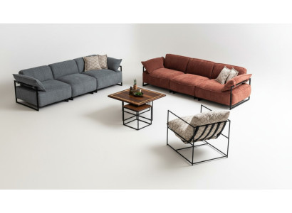 Luxuriöse Sofagarnitur 2x Viersitzer Designer Sessel Wohnzimmer Sofas