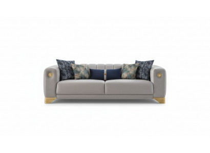 Polstersofa x2 3-Sitzer Sofas Textil Sitz Design Sofas Modern Neu