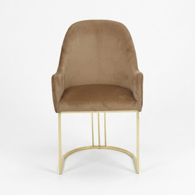 Goldener Edelstahlstuhl Moderner Polster Einsitzer Designer 1x Lehnstuhl