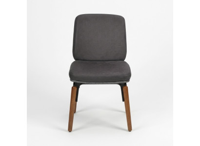Grauer Esszimmer Stuhl Moderner Holzstuhl Designer Polster Sitz Möbel
