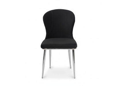 Schwarzer Edelstahlstuhl Designer Küchenmöbel Luxus Polster Lehnstühle