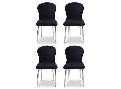 Gruppe Set 4x Sessel Stuhl Design Stoff Polster Stühle Esszimmer Textil