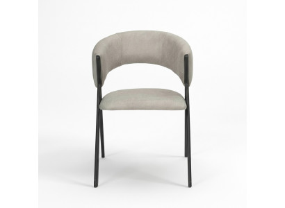 Esszimmer Grau Textil Gruppe Set 4x Sessel Stuhl Design Stoff Polster Stühle