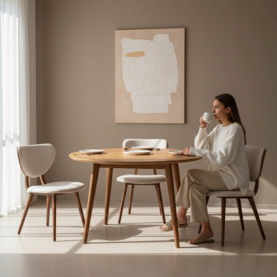 Moderner Esszimmerstuhl Weißer 4x Stühle Holzstuhl Einsitzer Stühle neu