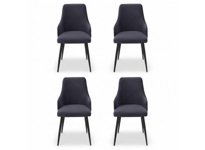 Moderne Schwarzer Designer 4x Stühle Luxus Esszimmer Einsitzer Einrichtung