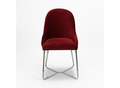 Roter Esszimmerstuhl Designer Küchenstuhl Luxuriöser Edelstahl Lehnstuhl