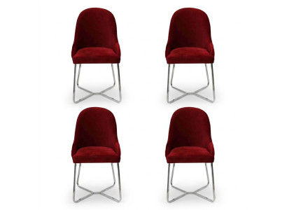 Modern Stühle Luxus Esszimmer Einrichtung Rot 4x Stühle Möbel Esszimmerstuhl