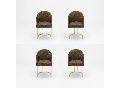 Modern Esszimmer stühle Wohnzimmer luxuriöse Mehrfarbig 4x Stühle Metall neu