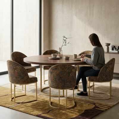 Modern Esszimmer stühle Wohnzimmer luxuriöse Mehrfarbig 6x Stühle Metall neu