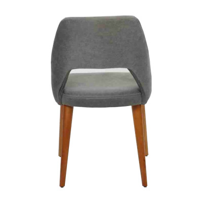 Grau-Brauner Designer Holzstuhl Esszimmerstühle Luxuriöses Holzgestell