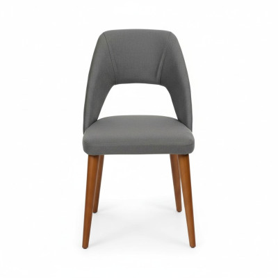 Grau-Brauner Designer Holzstuhl Esszimmerstühle Luxuriöses Holzgestell