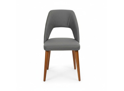 Grau-Brauner Designer Holzstuhl Esszimmerstühle Luxuriöses Holzgestell