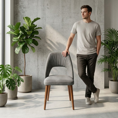 Exklusive Polster 4-er Stuhlset Küchen Möbel Designer Esszimmer Stühle