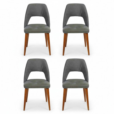 Exklusive Polster 4-er Stuhlset Küchen Möbel Designer Esszimmer Stühle