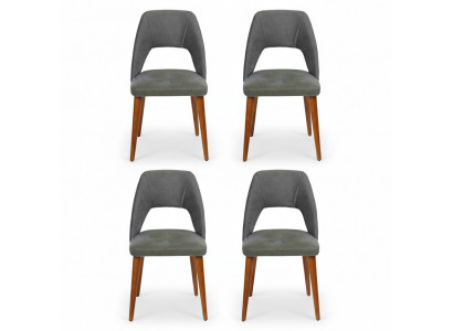 Exklusive Polster 4-er Stuhlset Küchen Möbel Designer Esszimmer Stühle