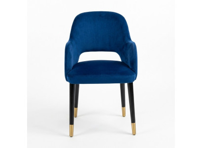 Blauer Polster Esszimmerstuhl Moderne Küchenmöbel Designer Holzgestell