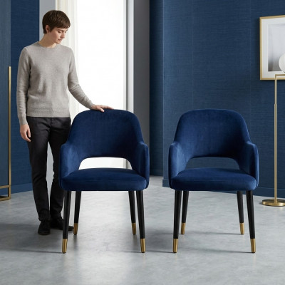 Exklusive 2x Blaue Moderne Stühle Küchenmöbel Designer Holzgestell Möbel