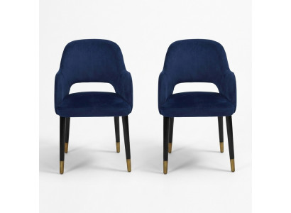 Exklusive 2x Blaue Moderne Stühle Küchenmöbel Designer Holzgestell Möbel