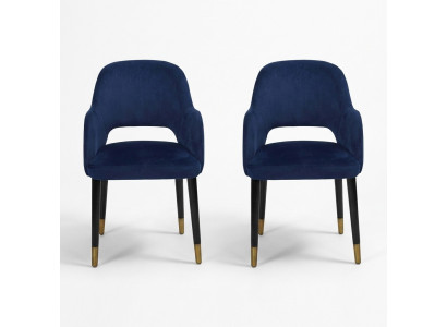 Exklusive 2x Blaue Moderne Stühle Küchenmöbel Designer Holzgestell Möbel