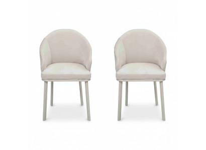 Moderne Esszimmer Weiße 2x Stühle Designer Küchen Polster Sitz Möbel