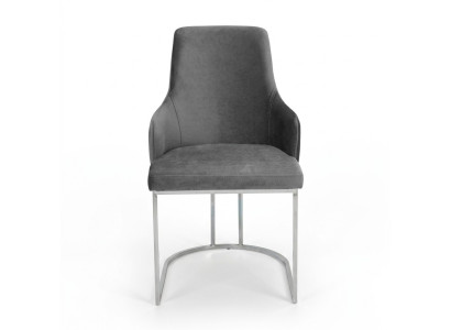 Grauer Polster Metallstuhl Luxuruiöse Esszimmer Sitzstühle Küchen Möbel