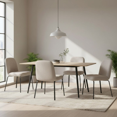 Gruppe Garnitur Stühle 4x Stuhl Set Textil Polster Sitz Edelstahl Esszimmer Neu