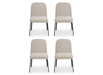 Gruppe Garnitur Stühle 4x Stuhl Set Textil Polster Sitz Edelstahl Esszimmer Neu
