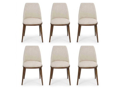 Modern Esszimmer Weiß 6x Stühle Holz Möbel Stühle Luxus Design Einrichtung