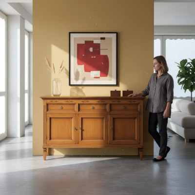 Design Klassisch Kommode Holz Anrichte Braun Sideboard Schrank Neu