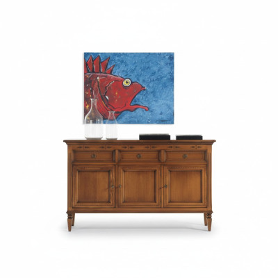 Design Klassisch Kommode Holz Anrichte Braun Sideboard Schrank Neu