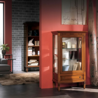 Massivholz Vitrinen Glas Schrank Vitrine Wohnzimmer Möbel Anrichte Neu