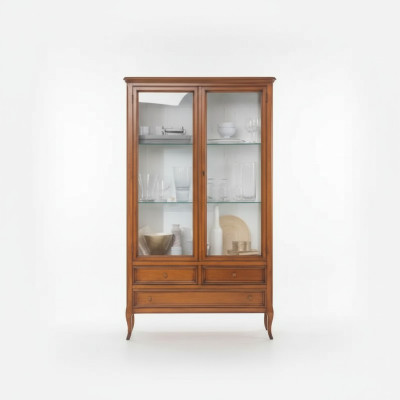 Klassische Vitrine Schrank Wohnzimmer Vitrinenschrank Italien Möbel Neu