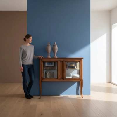Vitrine Schränke Möbel Klassischer Vitrinen Wohnzimmer Anrichte Holz