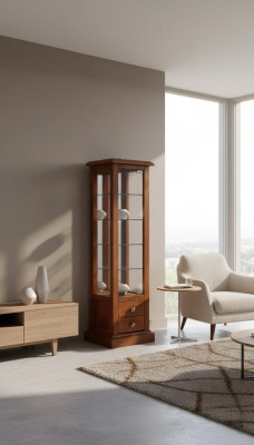 Vitrinen Glas Schrank Echtholz Vitrine Wohnzimmer Möbel Anrichte Neu