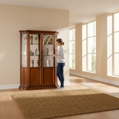 Luxus Vitrine Wohnzimmer Möbel Schrank Glas Vitrinen Designer Anrichte