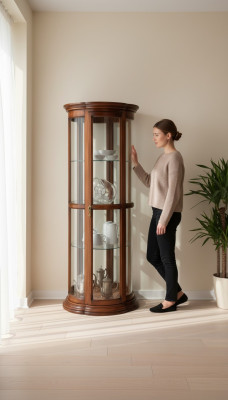 Wohnzimmer Anrichte Glas Schrank Vitrine Anrichte Holz Schränke Möbel
