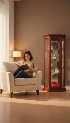 Vitrine Schränke Vitrinen Holz Luxus Wohnzimmer Möbel Schrank Braun Neu