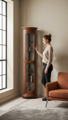 Vitrinen Holz Schränke Wohnzimmer Vitrine Schrank Kommode Regale Neu