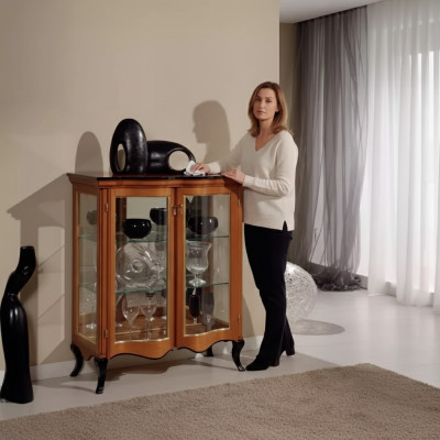 Vitrine Schrank Klassische Möbel Wohnzimmer Schränke Anrichte Italy